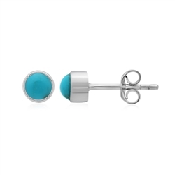 244023220126 Earstud Turquoise round (4mm), 0,5cm, platinized | Marco Schreier