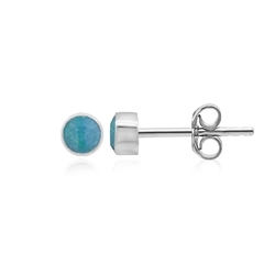 244023220292 Earstud opal doublets round (3mm), 0,4cm, platinized | Marco Schreier