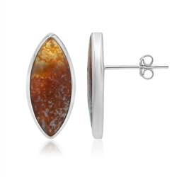 244023220301 Earstud Ocean Jasper Marquise (20 x 8mm), 2.2cm, platinum plated | Marco Schreier