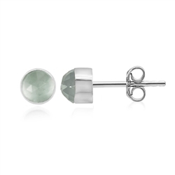 244023220398 Earstud Aquamarine round (6mm), faceted, 0,7cm, platinum plated | Marco Schreier