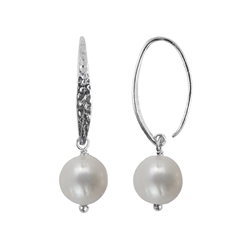 244023240014 Boucles d'oreilles avec crochets (blanc-crème) 10mm, 3,4cm, platiné  | Marco Schreier