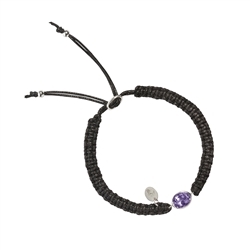 245005150016 Bracelet macramé, amethyst oval, faceted | wholesaler gems & healing stones