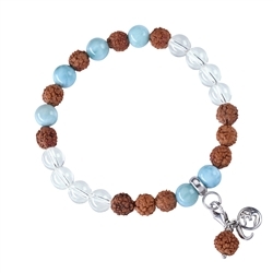 245005180010 Bracelet Mala Larimar, Cristal de roche (Offenheit) | Marco Schreier