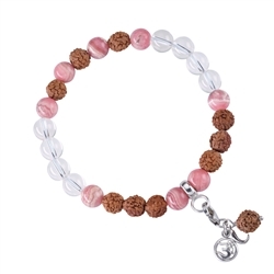 245005180011 Mala bracelet rhodochrosite, Cristal de roche (remontant) | Marco Schreier