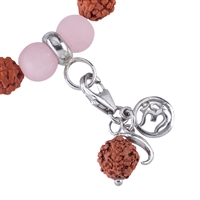 Bracciale mala di gemme ametista, cristallo di rocca, quarzo rosa (vitalità)