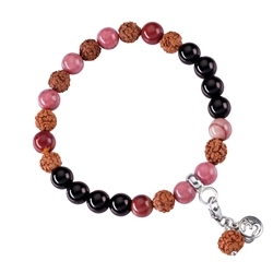 245005180015 Bracelet Mala Mookaïte, Obsidienne, Rhodonite (guérison) | Marco Schreier