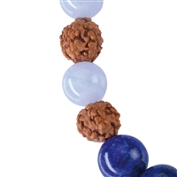Gemstone Mala Bracelet Chalcedony Blue, Lapis Lazuli (Communication)