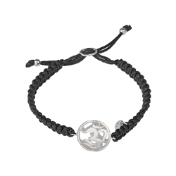 245005190001 Bracelet macramé, Om symbol | Schreier wholesale; gems, healing stones & jewelry