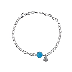 245005190051 Bracelet Turquoise (10mm), silver shell | wholesaler gems & healing stones