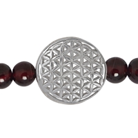 Flower of Life bracelet, Om symbol, chakra beads