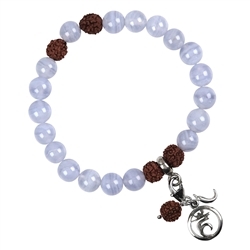 245018190102 Mala bracelet Calcédoine (bleu) (Vishuddha ; chakra de la gorge) | Marco Schreier