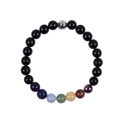 245018190108 Mala Bracelet Schorl avec des perles de chakra | Marco Schreier