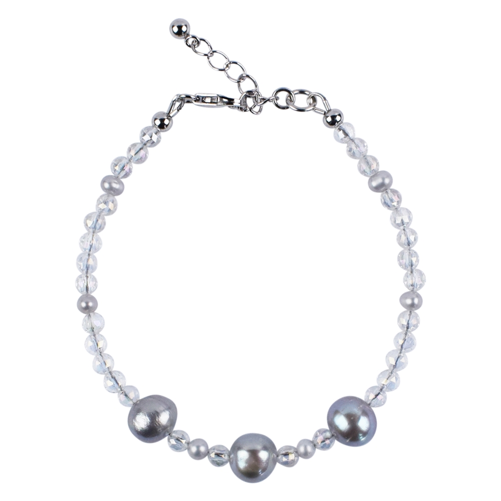 Bracciale di perle Angel Aura (grigio), 19 cm