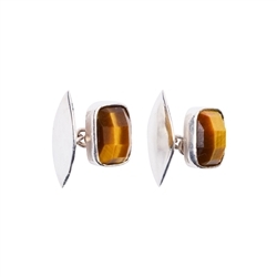 247005220001 Cufflinks Tiger's Eye, faceted, 1,3 x 0,9cm | wholesaler gems & healing stones