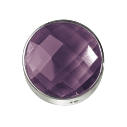 249005100025 Faceted amethyst set, silver, 15mm | wholesaler gems, healing stones & jewelry