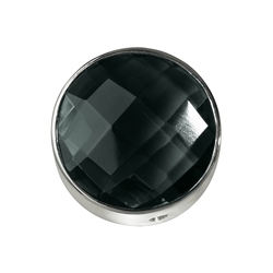 249005100036 Onyx (set) faceted, silver, 15mm | wholesaler gems, healing stones & jewelry