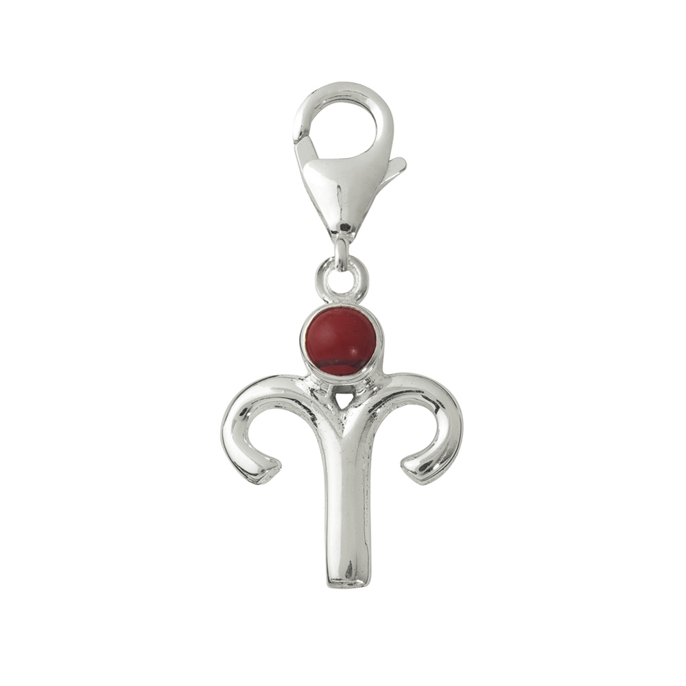 Charm "Aries" with Jasper (red), 30mm