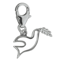 249005110041 Charm "Peace dove", silver shiny, 29mm | Schreier gems, healing stones & jewelry