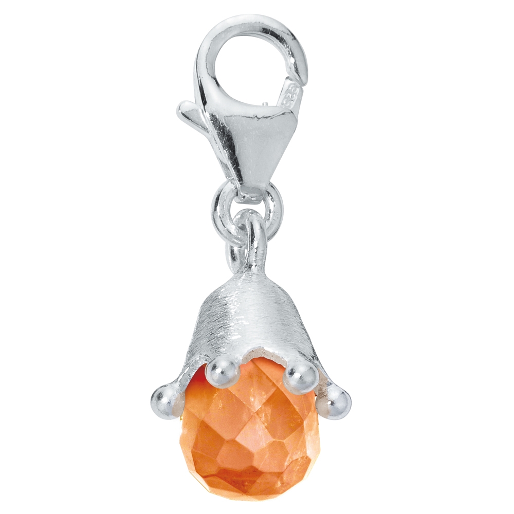 Charm "Carnelian drop with crown cap", approx. 27mm