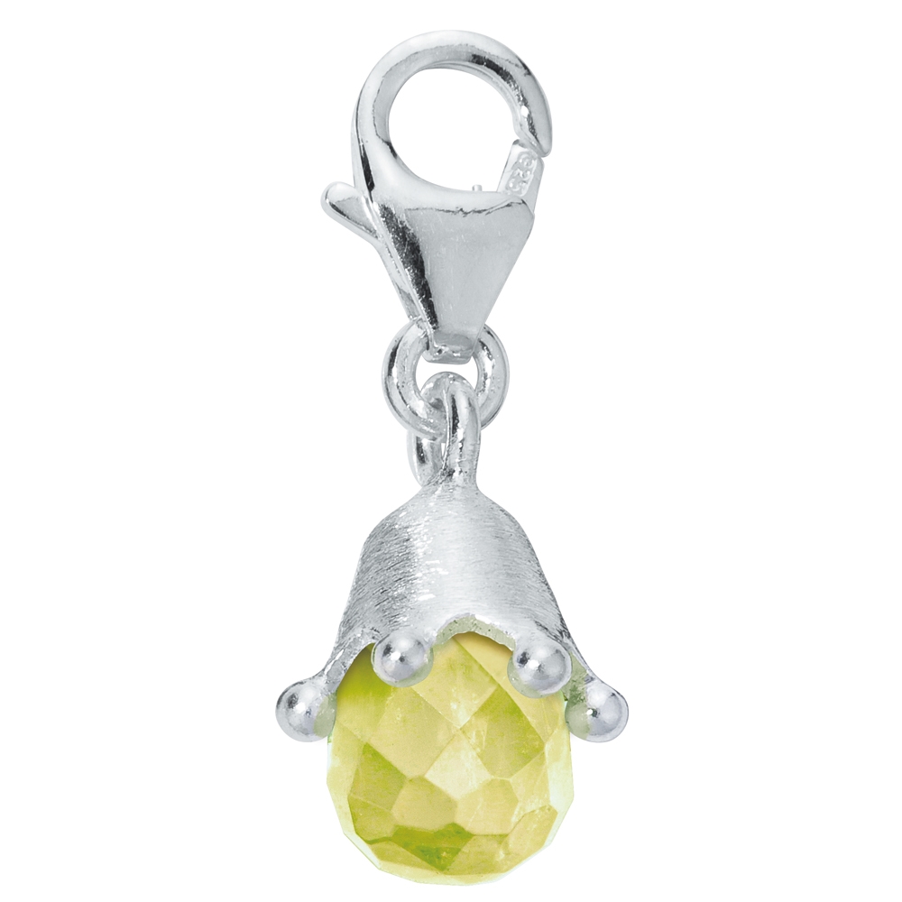 Charm "Copal drop with crown cap", approx. 27mm