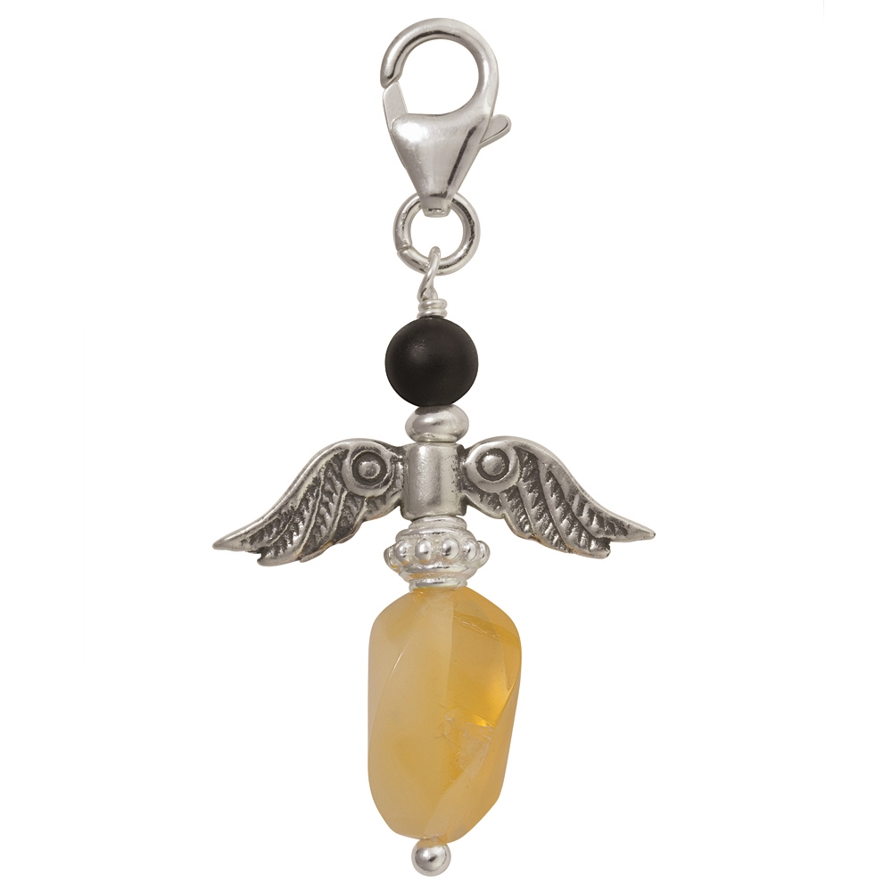 Charm "Angel Amber & Onyx", ca. 30mm Special price!