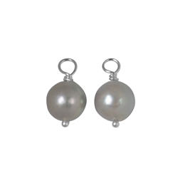 249005180001 Change component earrings, pearl (gray), 9mm | wholesaler gems & healing stones