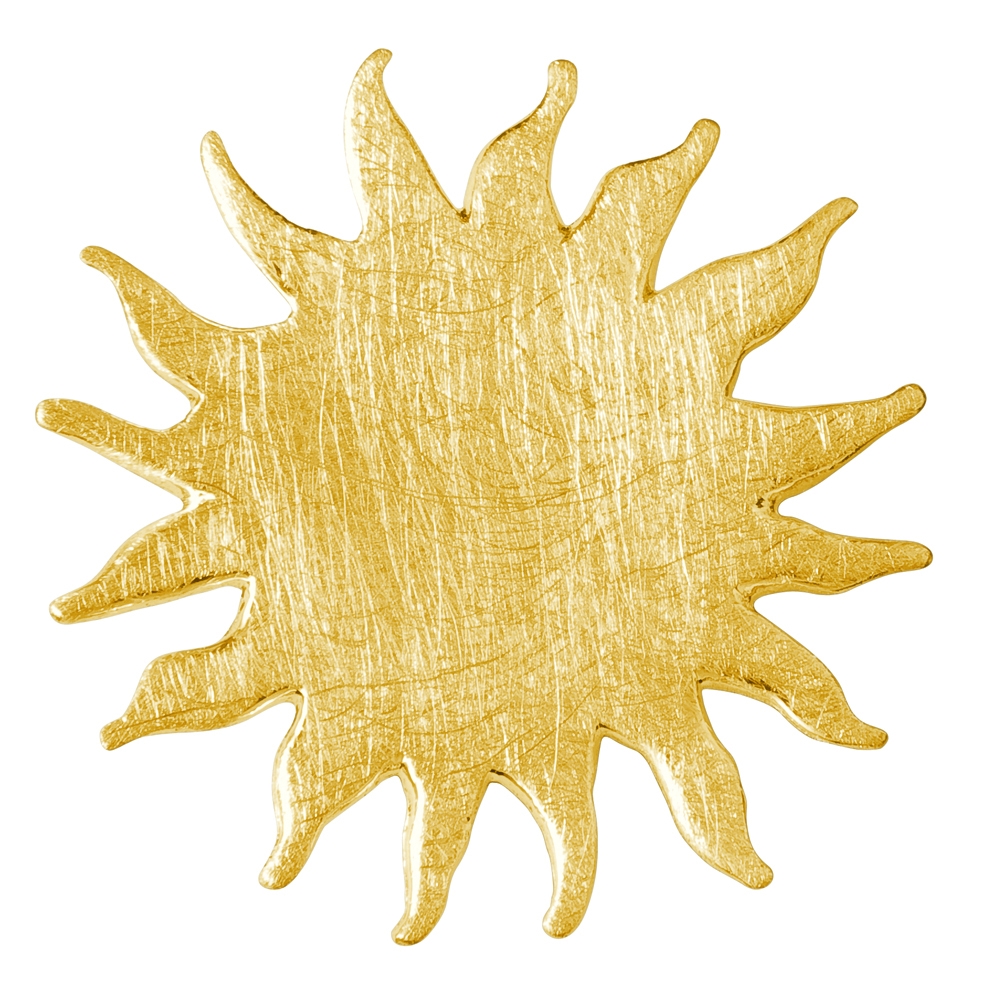 Sun silver gold plated matt, 25mm