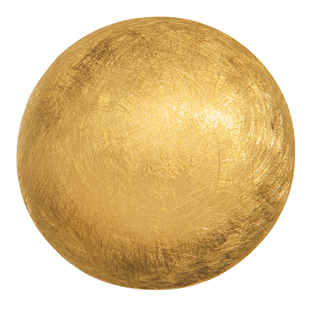 Mezza sfera d'argento placcata oro opaco, 18 mm