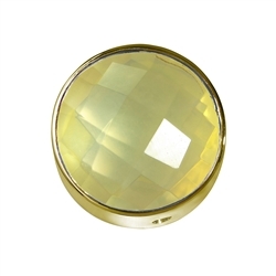 249009100027 Lime quartz (burnt) faceted set, gold-plated silver, 15mm  | Marco Schreier