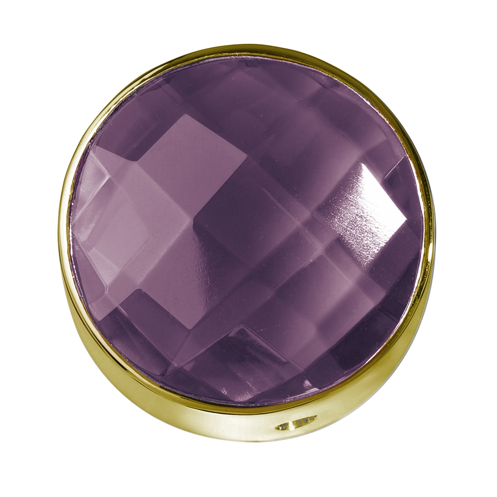 Amethyst faceted set, silver gold plated, 20mm Special price!