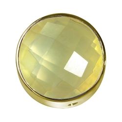 249009100032 Lime quartz (burnt) faceted set, gold-plated silver, 20mm  | Marco Schreier