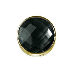 249009100035 Onyx (set) faceted, gold-plated silver, 12mm  | gems, healing stones & jewelry