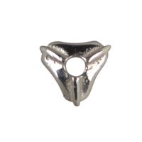 Pendant for front drilled stones "Shield", 8 x 8mm, rhodium plated