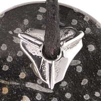 Pendant for front drilled stones "Shield", 8 x 8mm, rhodium plated