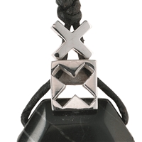 Pendant for cross drilled stones "X", 10mm & 8mm, rhodium plated