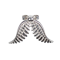 Pendant for cross drilled stones "wings", 17 x 26mm, rhodium plated