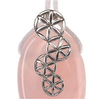 Pendant for cross drilled stones "flower tendril", 32 x 13 mm, rhodium plated