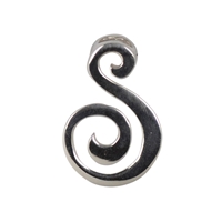 Einhänger für quergebohrte Steine "Spirale", 21 x 14 mm, rhodiniert