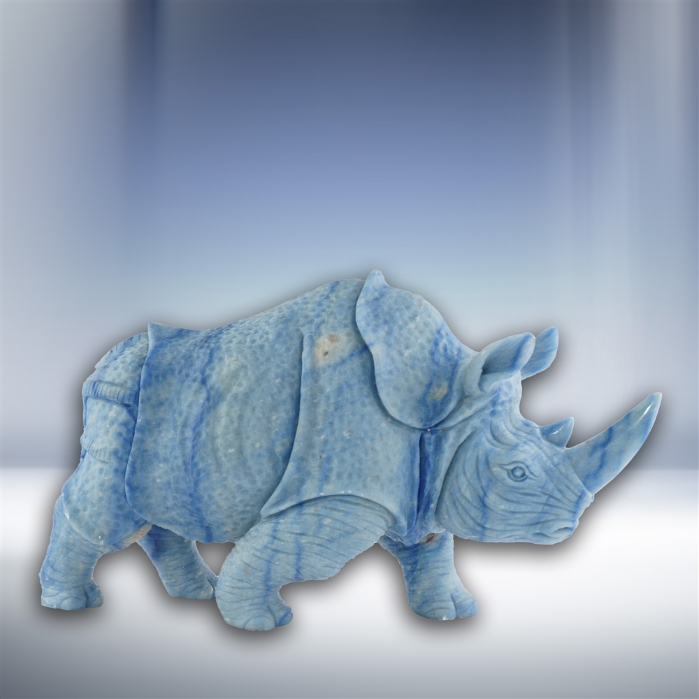 Blauquarz Rhinozeros Unikat 001