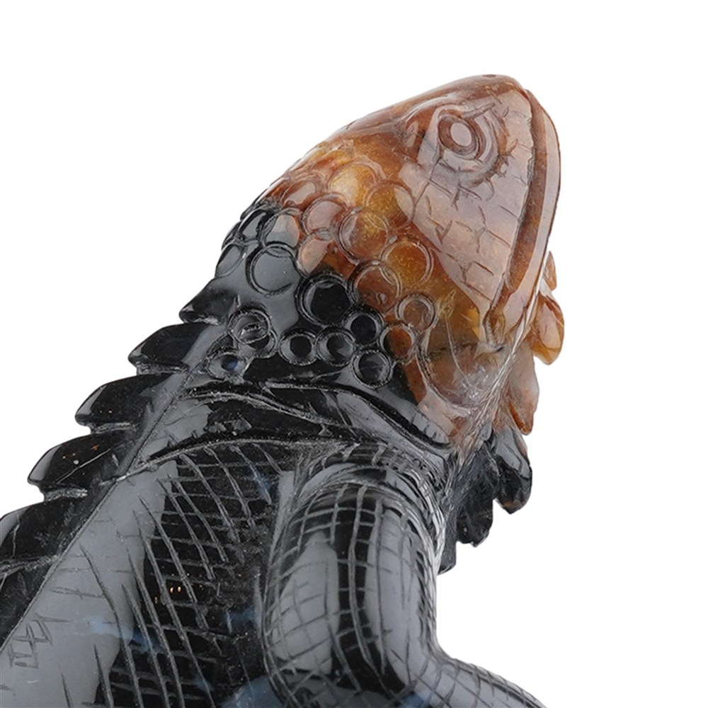 Engraving iguana Sardonyx unique 003, 12cm