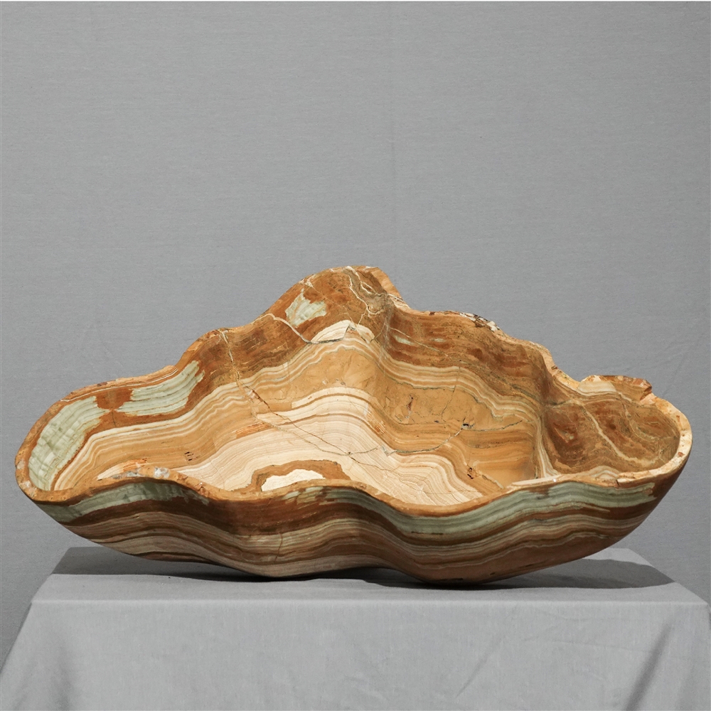 Schale  Onyx-Marmor 64 x 40 x 18cm Unikat 036 