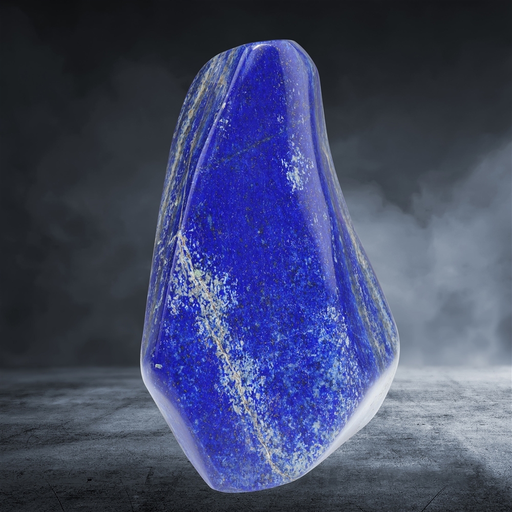 One side polished piece Lapis Lazuli, 10 x 13.5 cm, unique 004 | Marco Schreier