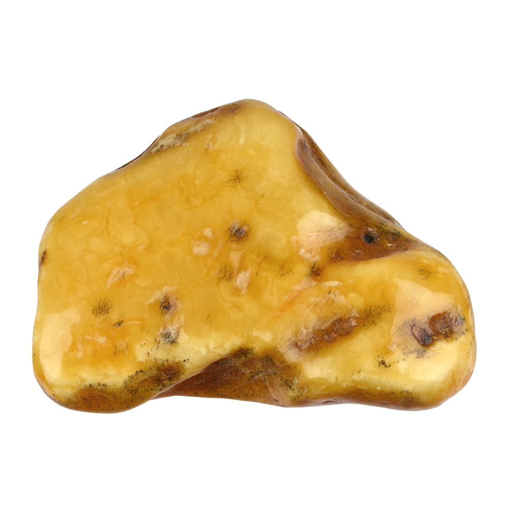 One side polished piece Amber (natural), 09cm unique #010
