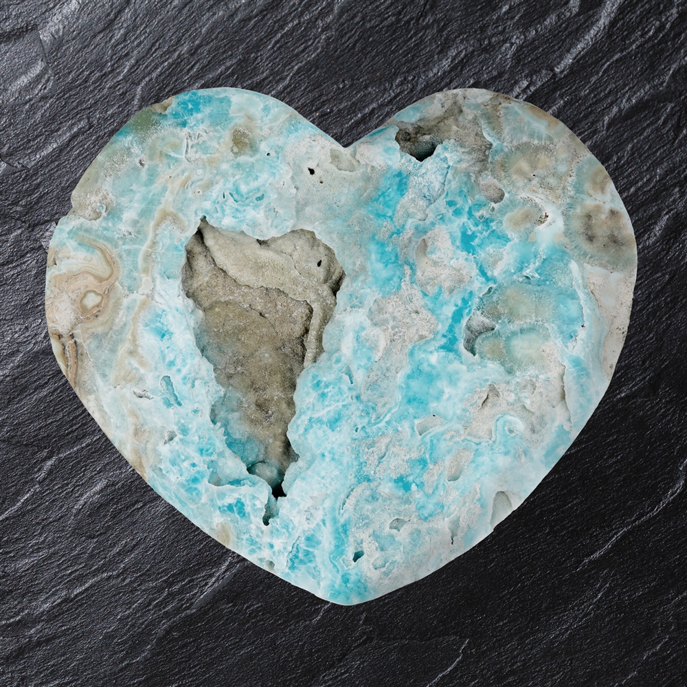 Heart Caribbean calcite, 16 x 13cm, unique 001