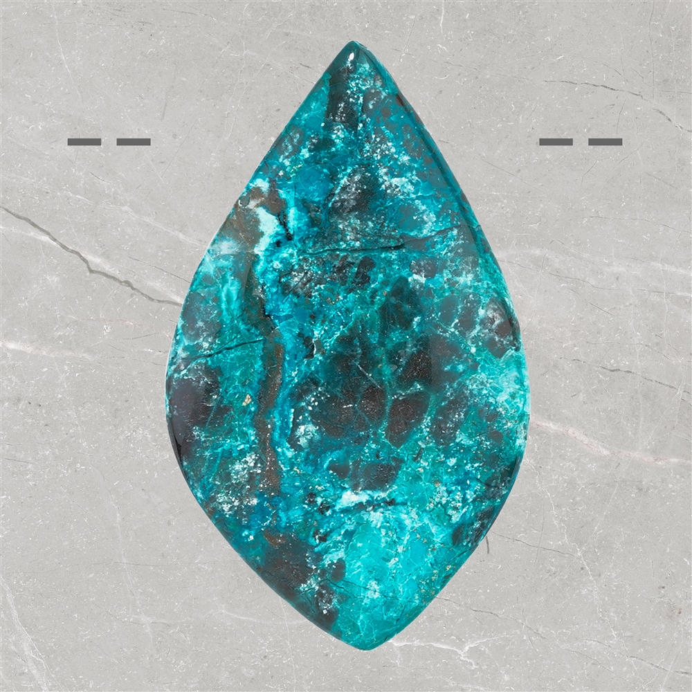 Cabochon gebohrt Chrysocoll (stab.) Unikat 010