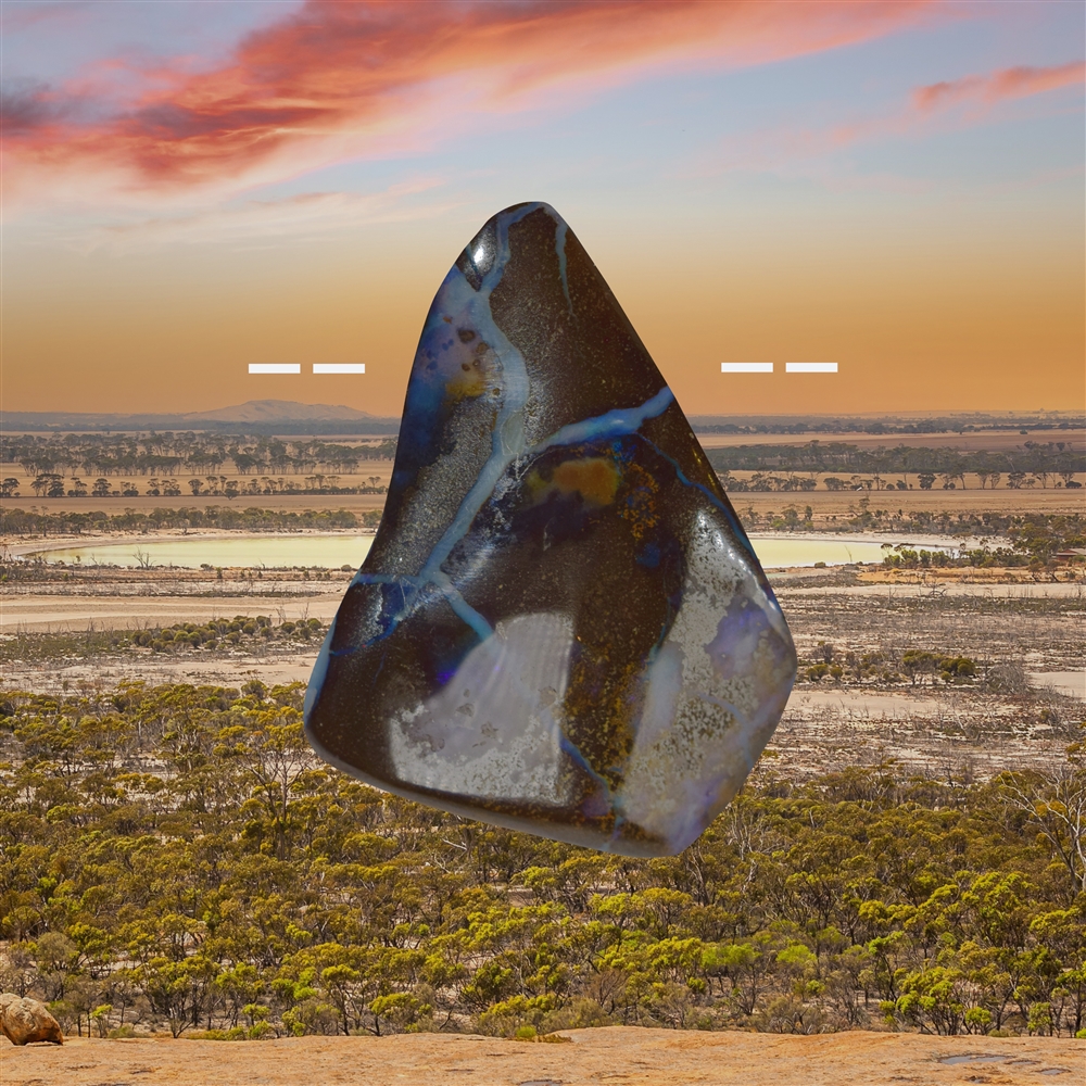 Boulder-Opal Australien gebohrt Unikat 221