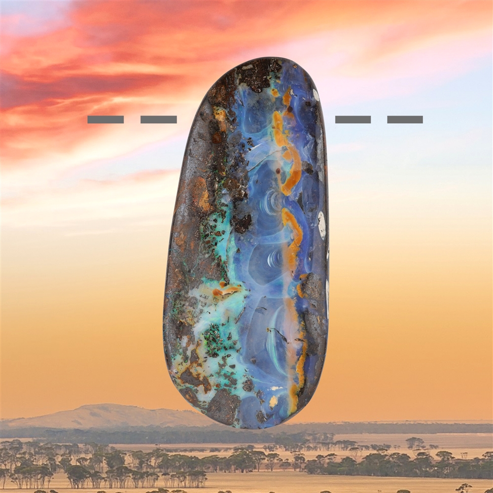 Boulder-Opal Australien gebohrt Unikat 312, 7,5cm