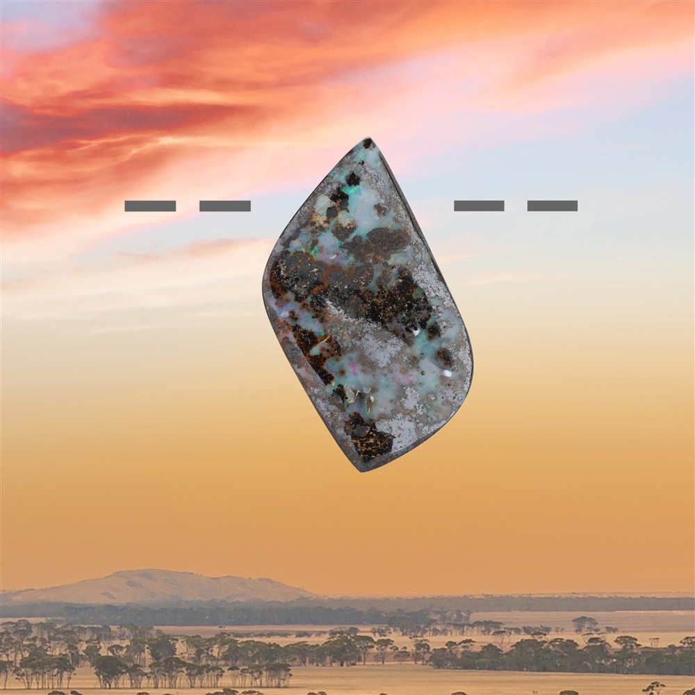 Boulder opale Australia perforato unico 327, 4,0cm