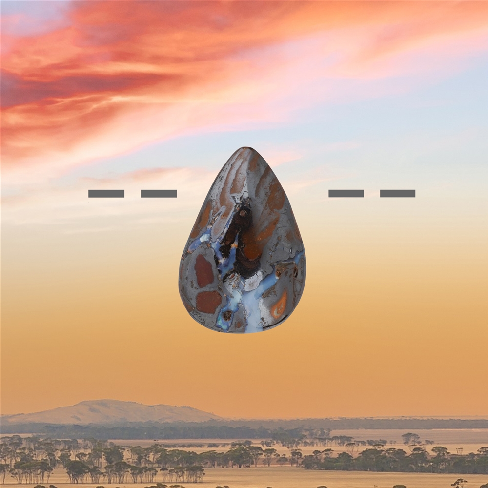 Boulder opale Australia perforato unico 328, 3,3cm