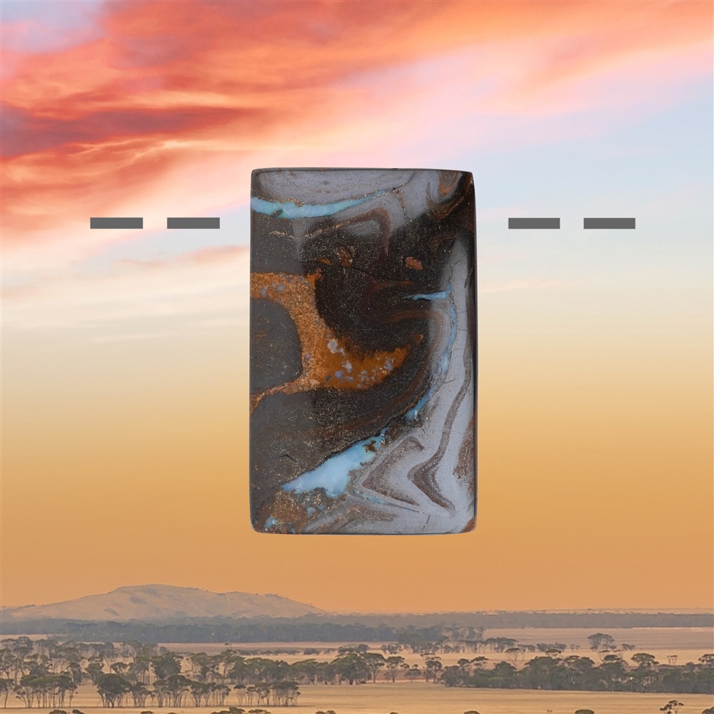 Boulder opale Australia perforato unico 330, 3,7 cm